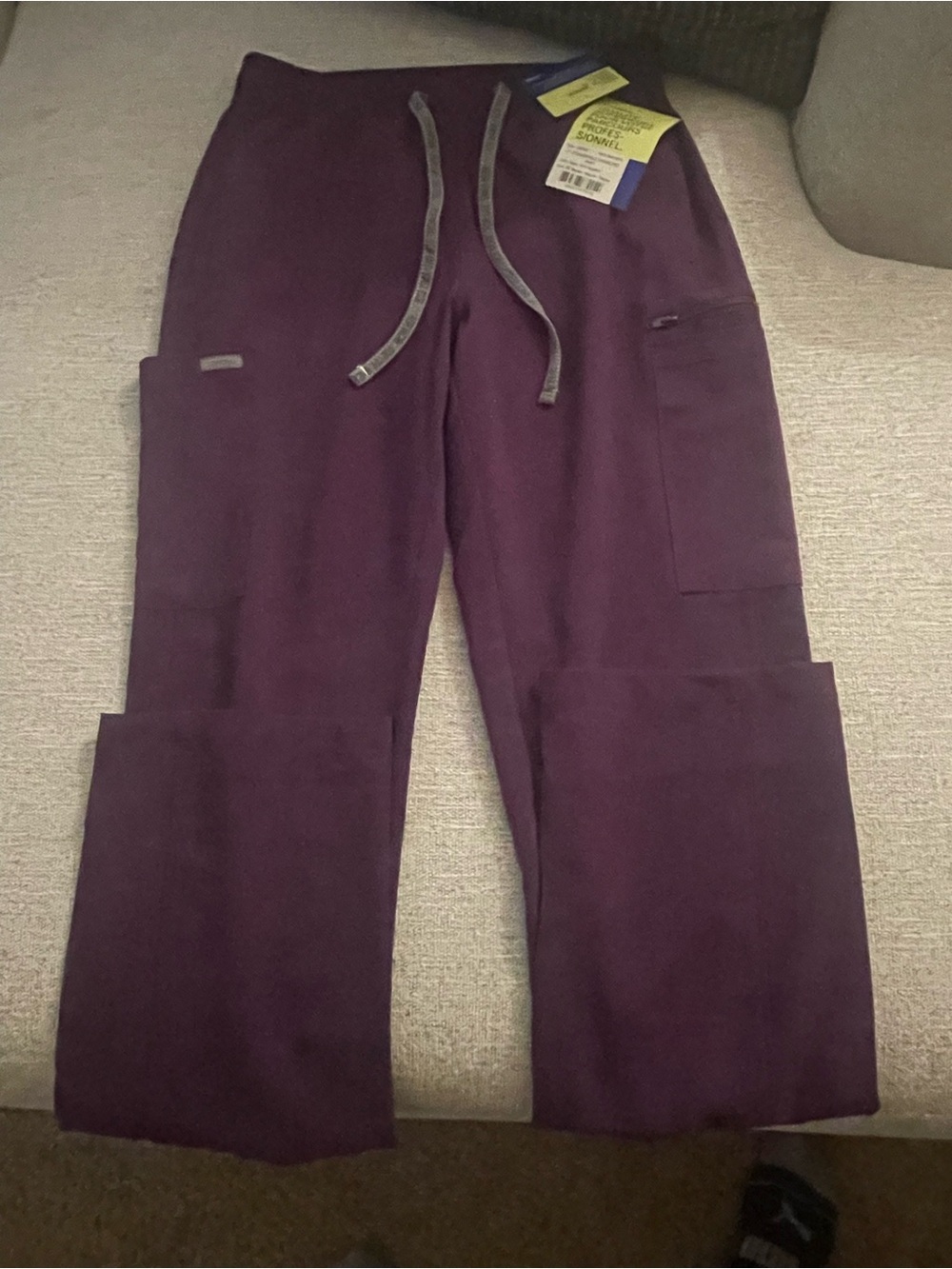 Landau Women's Cargo Joggers in Deep Purple xs and top is small